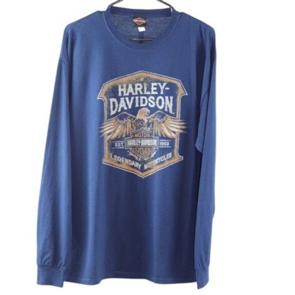 Harley-Davidson Smoky Mountain Tennessee Long Sleeve T-Shirt Blue Mens XL